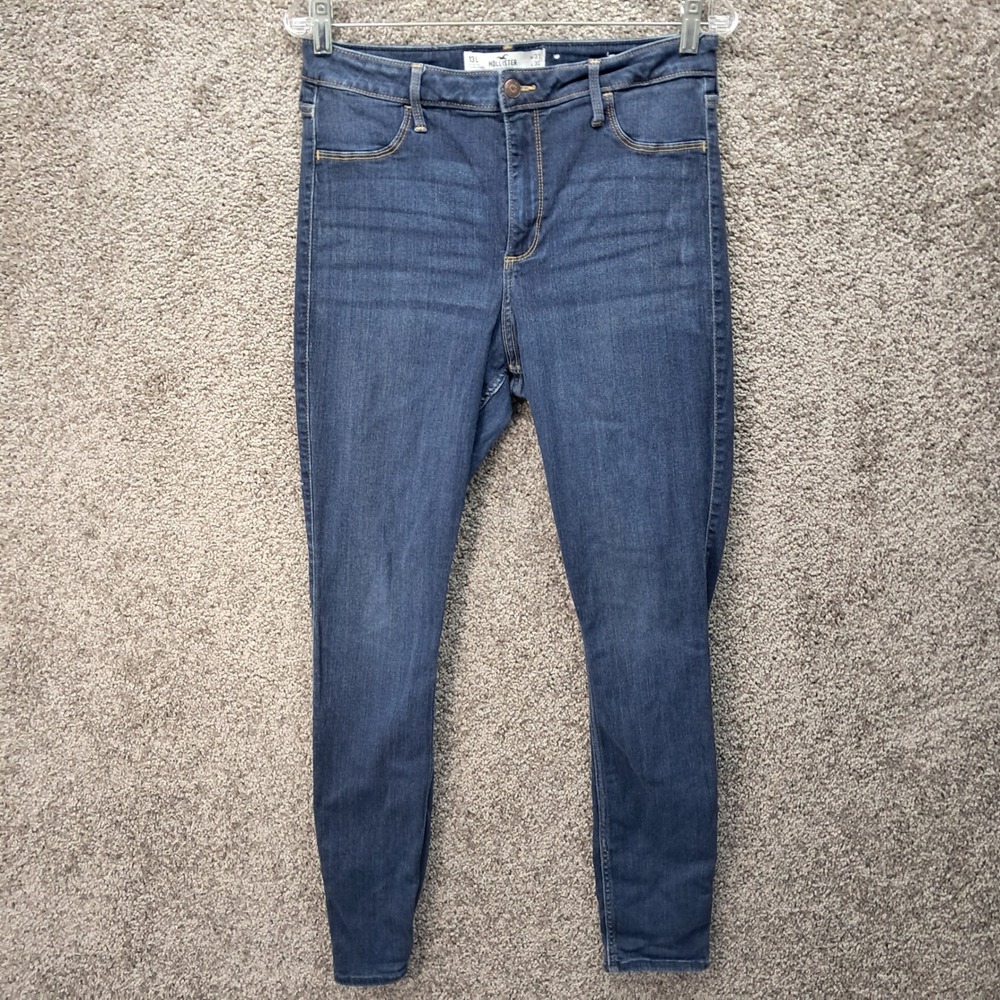 Hollister Curvy High-Rise Jean Legging Dark Wash Blue Stretch 13L W31 L30 7735